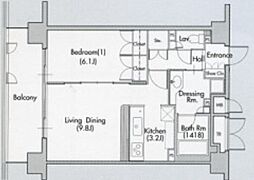グラン・アベニュー名駅 10階1LDKの間取り