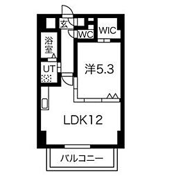 ロア金山 5階1LDKの間取り
