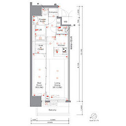 MAXIV名古屋上前津 7階1LDKの間取り