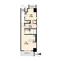 ファインブルーム新栄 9階1LDKの間取り