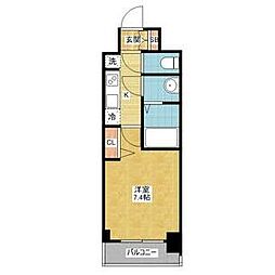 プレサンス桜通ベルノ 3階1Kの間取り