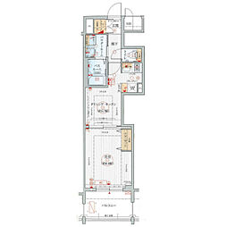 エステムプラザ名古屋駅前プライムタワー 4階1DKの間取り