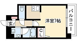 メゾン菊屋 2階1Kの間取り