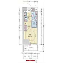 プレサンス大須観音フィエスタ 9階1Kの間取り