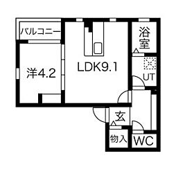 NAGOYA the GARDEN 1階1LDKの間取り