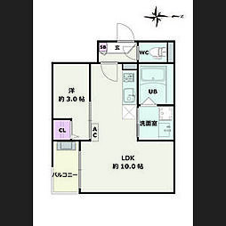 Jack atsutakoshinII 1階1LDKの間取り