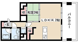 プロシード金山 12階1LDKの間取り