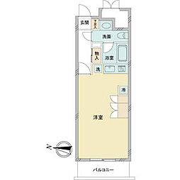 ドゥーエ大須 13階ワンルームの間取り