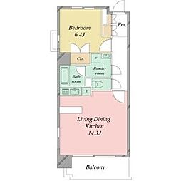 レジディア久屋大通2 1LDKの間取図画像