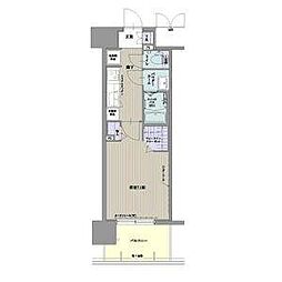 パルティール高畑アネックス 603 6階1Kの間取り