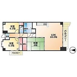アメニティ雁道 3LDKの間取図画像