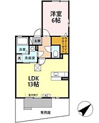 メゾンヴェール壽 1LDKの間取図画像