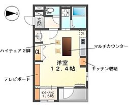 仮）東区出来町新築マンション 203 2階ワンルームの間取り