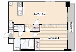 プレサンス名古屋STATIONアブソリュート 1LDKの間取図画像