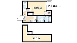 ハーモニーテラス河岸町2 1Kの間取図画像