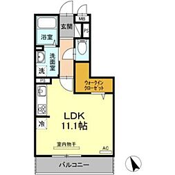 D-room松葉 ワンルームの間取図画像