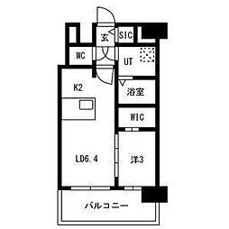 メイクスアート新栄III 1302 13階1LDKの間取り