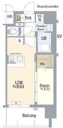 エスプレイス名古屋神宮 1LDKの間取図画像