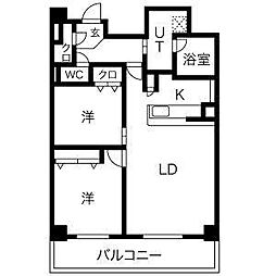 ロイジェント日吉II 2LDKの間取図画像