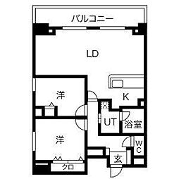 ロイジェント日吉II 2LDKの間取図画像