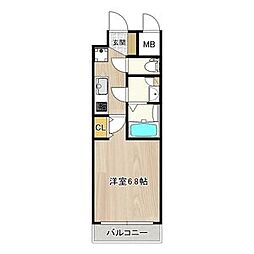 インプルーブ鶴舞 1Kの間取図画像
