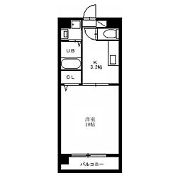 カサグランデ新栄 1Kの間取図画像