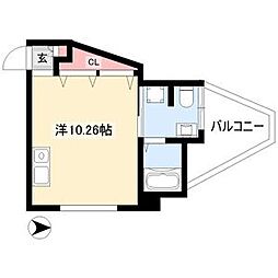 フローラル尾頭橋 ワンルームの間取図画像