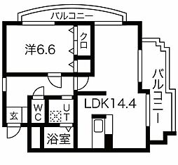 AURORA 1LDKの間取図画像
