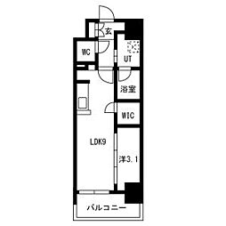 メイクスアート名駅WEST 604 6階1LDKの間取り