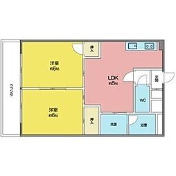 富弘ビル 2DKの間取図画像