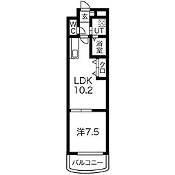 マルティーノ新栄 1LDKの間取図画像