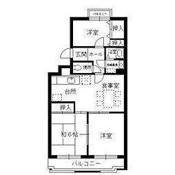 プランタンハイツ 3DKの間取図画像