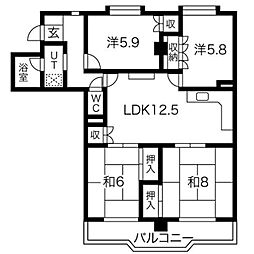 ユニーブル西里 4LDKの間取図画像