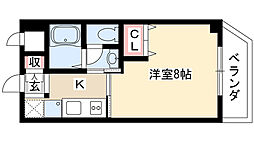 サンハイム長久手 1Kの間取図画像