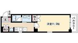 リベルテ桜山 1Kの間取図画像