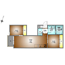 REGALEST上小田井4(フォー) 303 3階2LDKの間取り