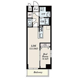 Primal千種stelo 1LDKの間取図画像