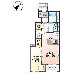 イーハトーブ 1LDKの間取図画像