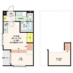 エスパシオ烏森 1LDKの間取図画像