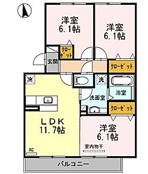 エスプラージュ 3LDKの間取図画像