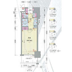 プレサンス名古屋駅前グランヴィル 1Kの間取図画像