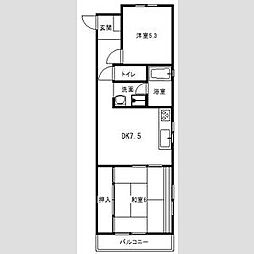 エクセル塩釜 2DKの間取図画像