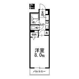 ハイネス修芳 1Kの間取図画像