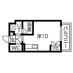 アールズタワー望が丘 ワンルームの間取図画像