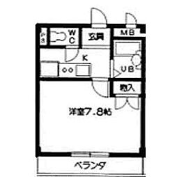 グリーンヒルズ山田8 1Kの間取図画像