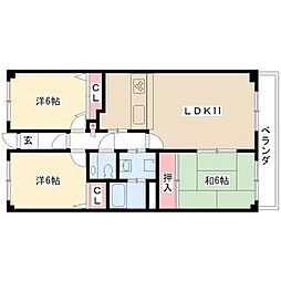 ビラ三秀山中 3階