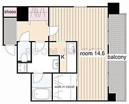 メゾンドオーキッド ワンルームの間取図画像
