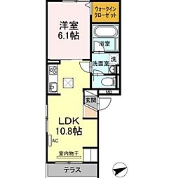 D-room尾頭橋 1LDKの間取図画像