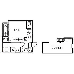 シエルクレア 1Kの間取図画像
