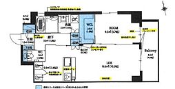 コートアクシスyoinn 1LDKの間取図画像